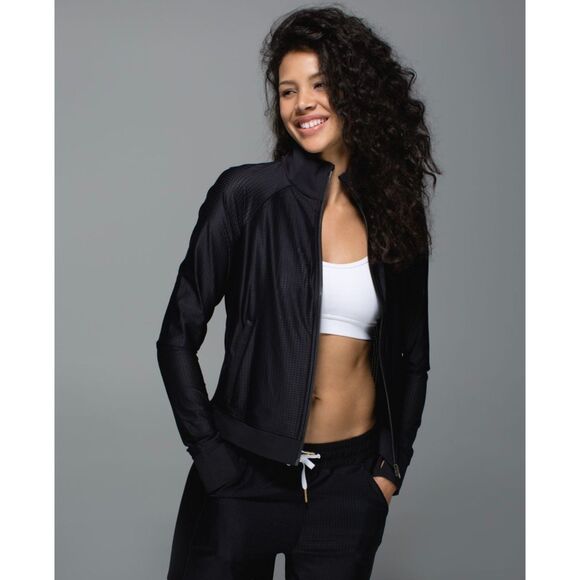 Lululemon Sweaty or Not Mesh Black Jacket Women's-Size 8 - Picture 1 of 13